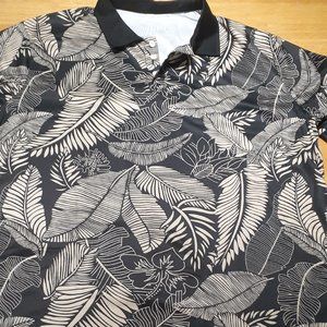 Men XL Black & Gold Polyester Polo Shirt New